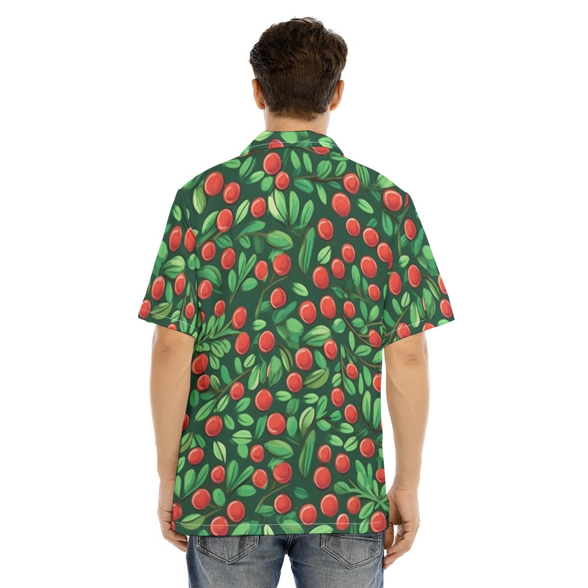 All-Over Print Men's Hawaiian Shirt With Button Closure